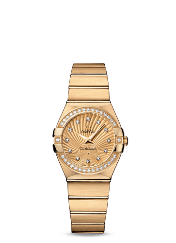 Omega Constellation Quartz 27 Brushed Yellow Gold / Diamond / Champagne Supernova